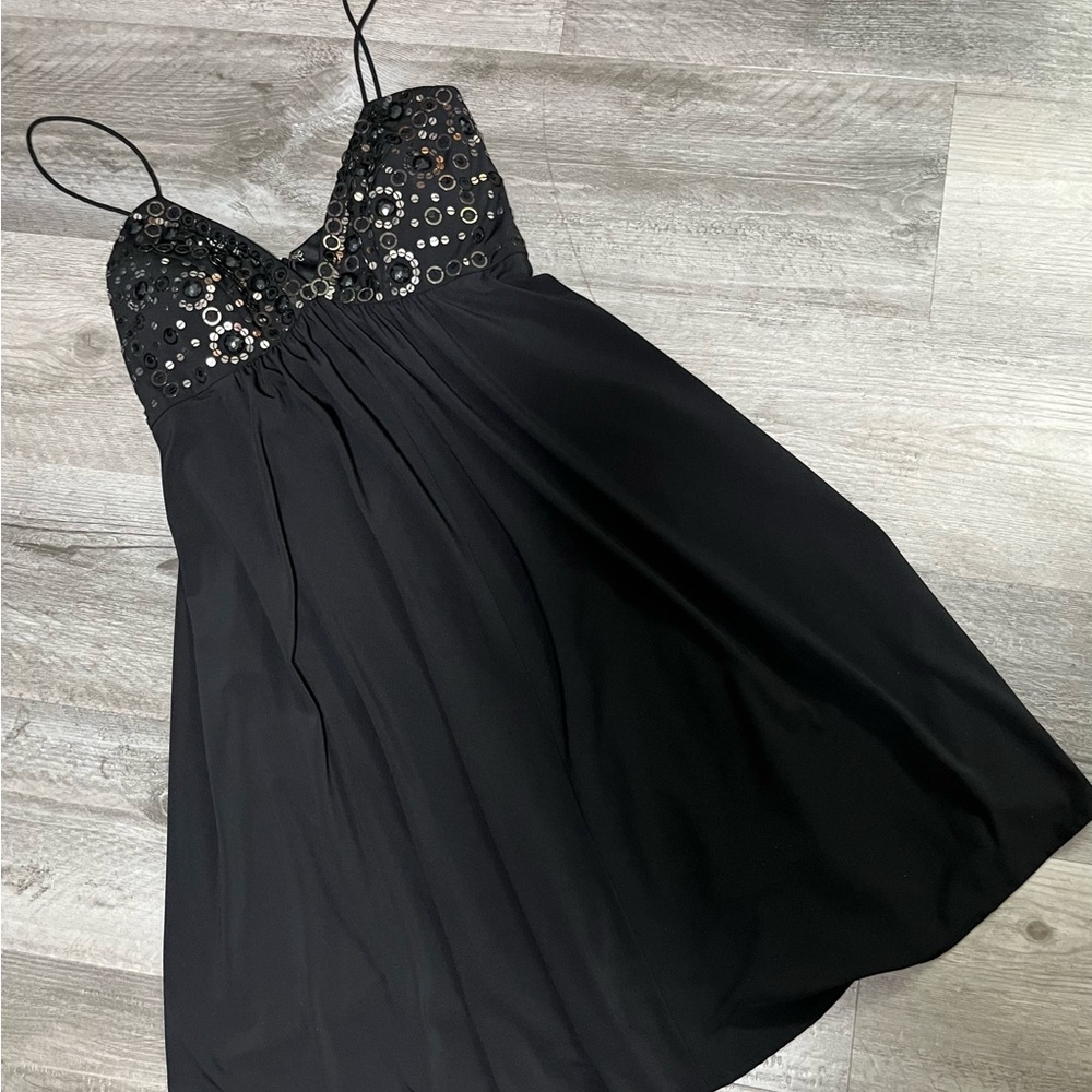Cache Black Dress With Sequin Embellishments - image 1